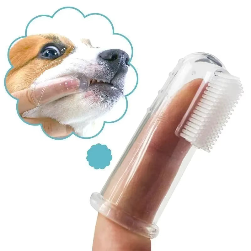 5pcs Super Soft Pet Finger Toothbrush Dog Brush Bad Breath Tartar Teeth Care Tool Dog Pet Supplies Cepillo Para Perro