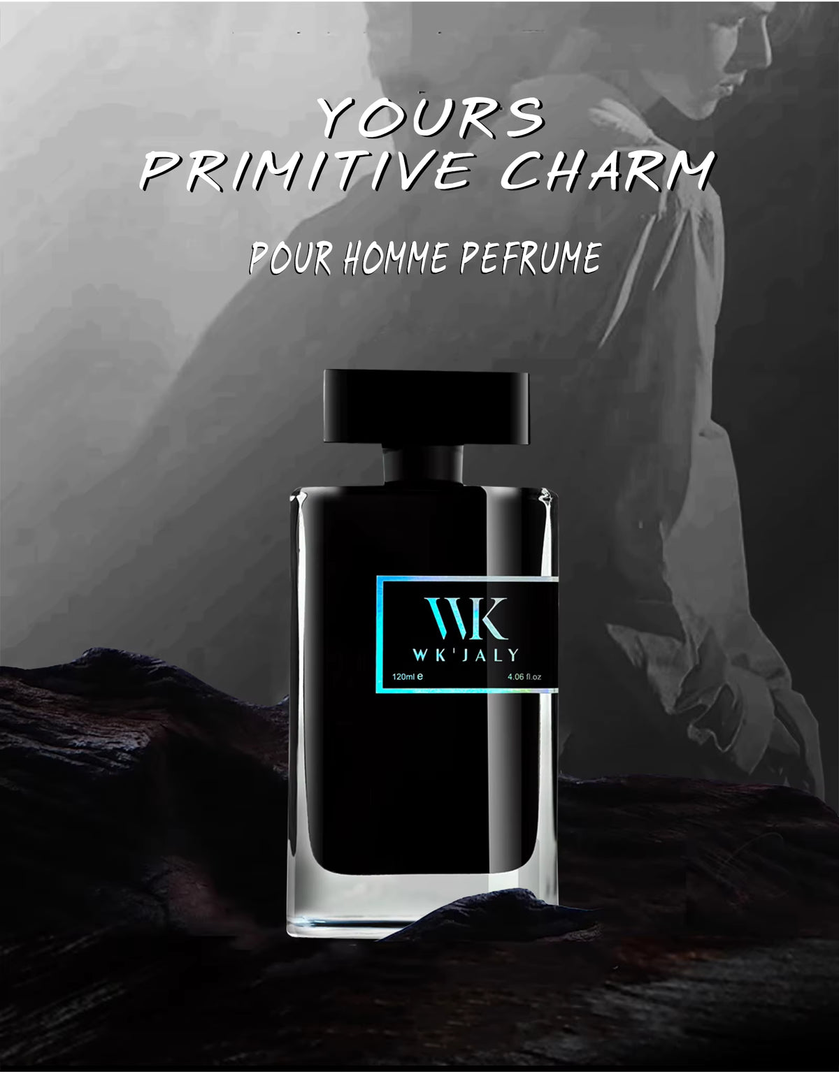WK JALY Eau De Parfum For Men, With Notes of Bergamot, Woody, Rosemary, Men's Cologne Perfume, Long Lasting Scent, 120ml/4 oz